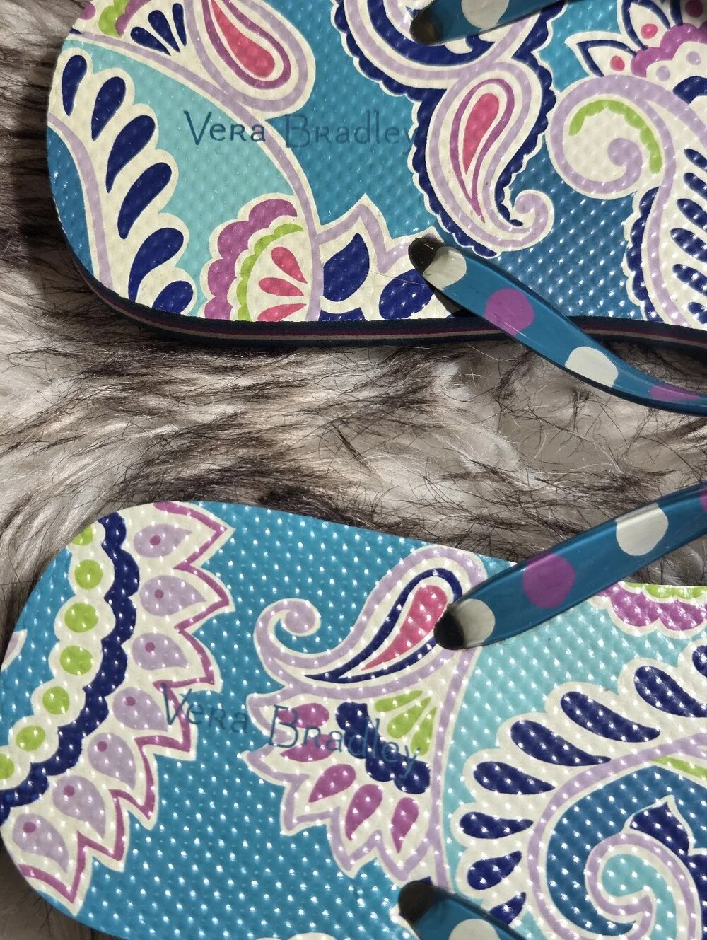 Vera Bradley Womens Flip Flops  WAIKIKI PAISLEY  - Size 7-8 Sandals